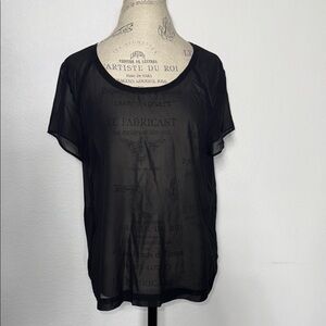 American Eagle Outfitters Black Sheer Top